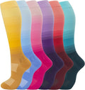 fenglaoda 6 Pairs Compression Socks for Women & Men Knee High Cute Circulation Socks for Nurse Pregnant Travel Athletic by fenglaoda