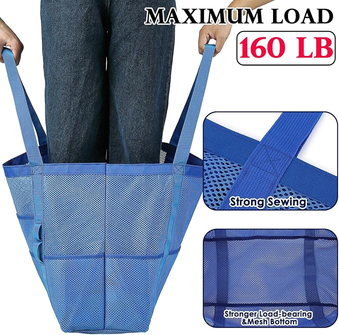 Fammart Mesh Beach Bag for Women, Large Beach Toy Pool Bag with Zipper Pocket, SandProof Cruise Essentials 2026 Family Travel - Image 7