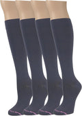 Dr. Motion 4 Pairs Graduated Compression Knee-hi Women's Socks (Grey) by Dr.+Motion