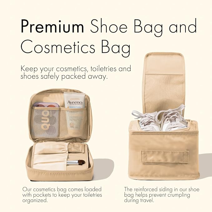(Not Made In China) Packing Cubes For Travel, Luggage and Suitcase Organizer Bags, Carry On and Backpack Space Savers, Lightweight Waterproof Nylon, 8pc Set Beige - Image 3