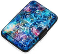 Mayski Credit Card Holder for Women RFID Blocking Wallet, Mandala | Card Wallets for Women Small Mini Business Metal Accordion Aluminum Alloy Hard Case for Men by SLIMELEGANCEPERSONIFIED