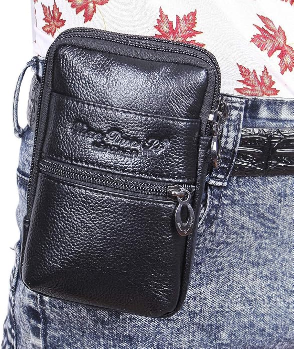Leather Waist Pack Phone Belt Bag for Men Loop Holster Wallet Cellphone Case Pouch Pack Clip Money Purse - Image 7