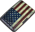 Mini RFID Aluminum Wallet Credit Cards Holder Business Card Case Metal ID Case for Men Women (Flag) by ELFISH