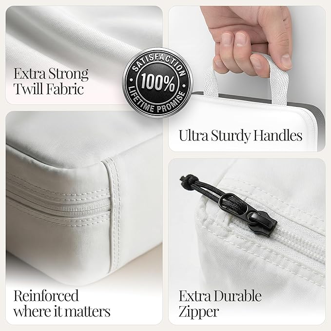 4 pcs Compression Packing Bags Cubes Set with HybridMax Double-Capacity Design - Packing Cubes for Travel Compression to Maximize Limited Luggage Space, White - Image 5