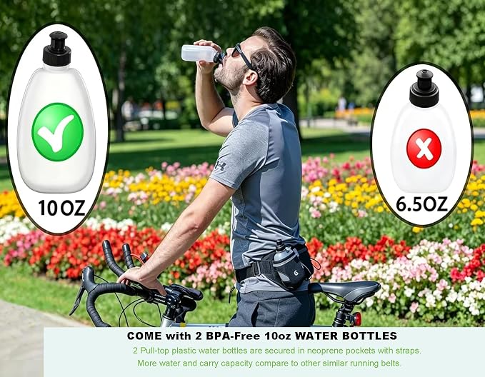 Running Belt Fanny Pack for Women，Water Resistant Large Capacity Waist Pack for iPhone 16 15 14 13 Samsung，Lightweight Running Phone Holder，Slim Money Belt Running Pouch for Hiking Outdoor (SH-Black) - Image 5