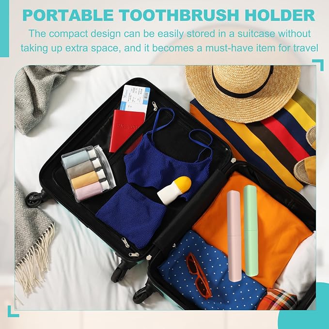 uxcell 2Pcs Travel Toothbrush Case, 8.27 x 1.38 Portable Travel Toothbrush Holder, Plastic Toothpaste Container for Bathroom, Gym, Business Trip, Camping, Gray - Image 5