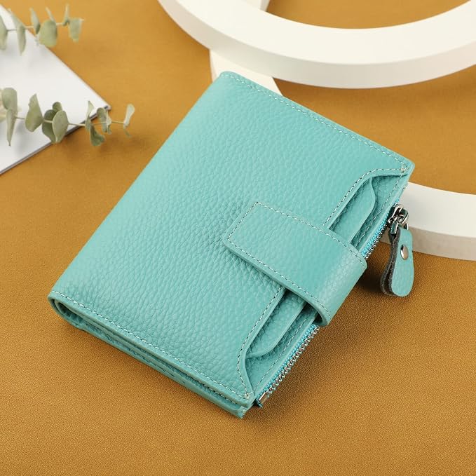 Small Compact Women Wallet RFID Blocking Genuine Leather Bifold Purse with ID Windows - Image 6