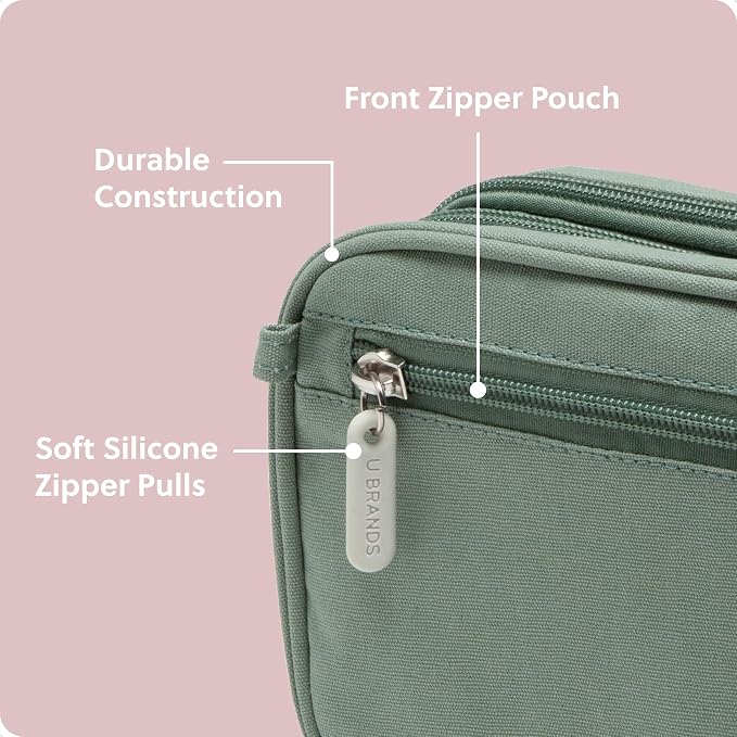 U Brands Electronics Organizer Travel Case, Cord Storage, 7.8" x 5", Green - Image 3