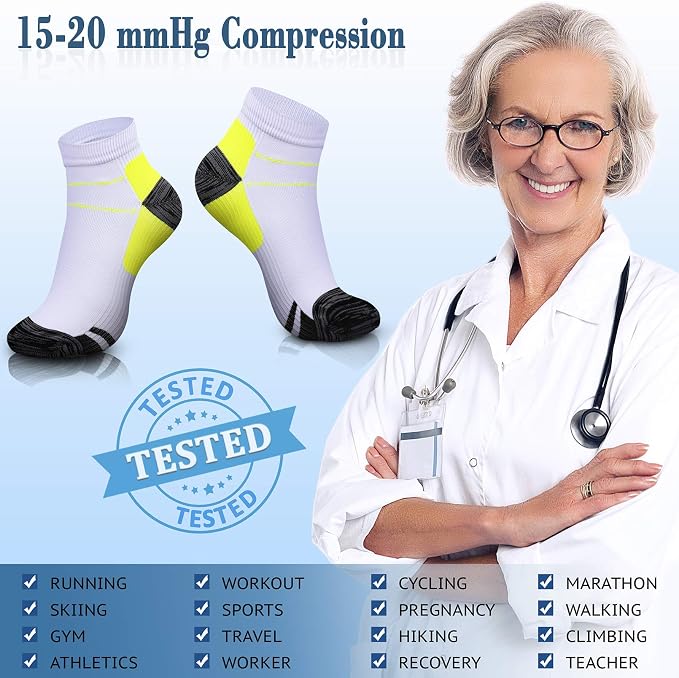 CHARMKING Compression Socks for Women & Men Circulation 15-20 mmHg is Best for Athletic Running Cycling Nurse Daily Wear - Image 5