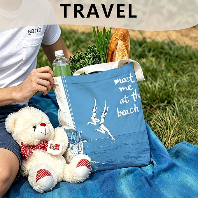 Summer Coastal Beach Canvas Tote Bag - Image 2