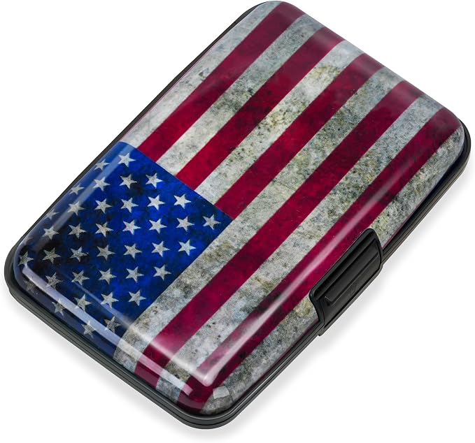Mayski Credit Card Holder for Women RFID Blocking Wallet, Flag | Card Wallets for Women Small Mini Business Metal Accordion Aluminum Alloy Hard Case for Men by SLIMELEGANCEPERSONIFIED