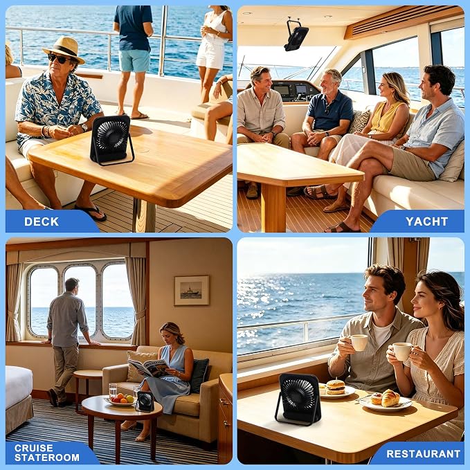 5000mAh Magnetic Cruise Ship Approved Fan,Up to 18H Adjustable Travel Fans with 100-Speed,LED Display 4 Magnetic Hooks,Ultra-Slim USB Rechargeable Portable Fan,Cruise Essentials 2026 for Travel - Image 4