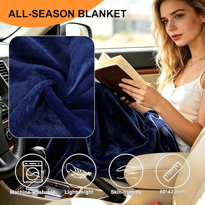 Travel Pillow and Blanket Set for Airplane, Hooded Memory Foam Neck Pillow | Soft blanket, privacy hood, earplugs, carry bag and memory foam neck support for airplane travel, long flights and road trips - Image 3