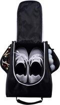 Athletico Golf Shoe Bag - Zippered Shoe Carrier Bags With Ventilation & Outside Pocket for Socks, Tees, etc. Perfect Storage (Black) by Athletico