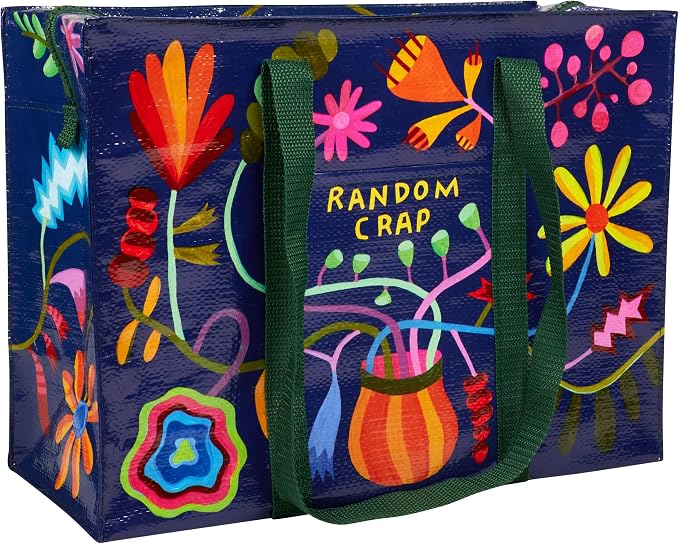Blue Q Reusable Shoulder Tote Bag – Carry Everywhere Bag with a Hefty Zipper, Durable, Fun Design, 95% Recycled Material by BlueQ