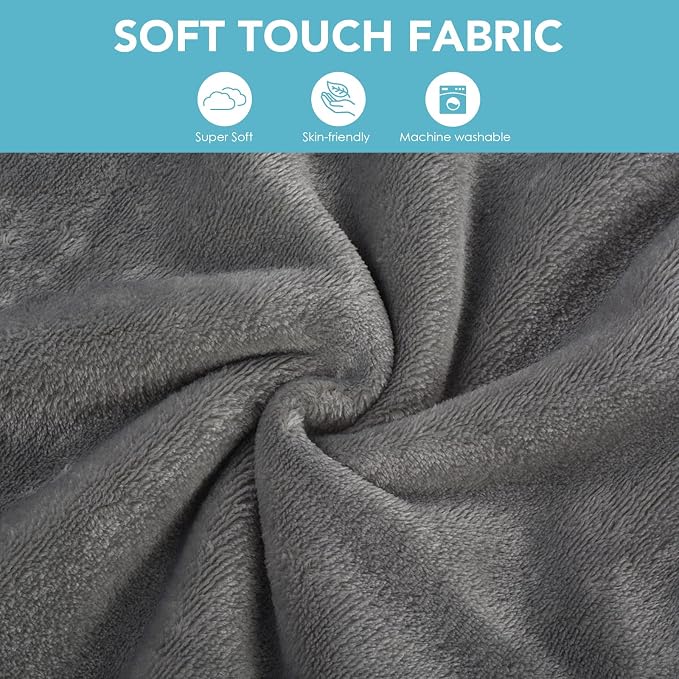 Travel Pillow and Blanket 2-in-1 Airplane Pillow Grey 60x50 Inch | Plane Packable, Airplane Travel Essentials, Soft Warm Lightweight Flannel Blanket Compo, Hand Luggage Sleeve&Backpack Clip - Image 6