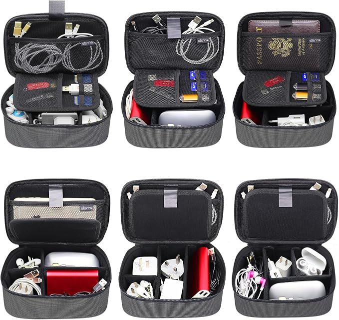 Travel Electronics Organizer Small Carrying Case for Cables Phone Chargers USB Plugs Power Cords Earbuds Adapter Tech Accessories Pouch -Special Edition - Image 3