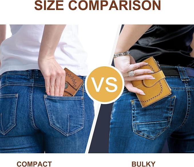 Tipmile Small Wallet for Women Bifold RFID Blocking Card Holder Leather Wallets with Zipper Coin Pocket - Image 4