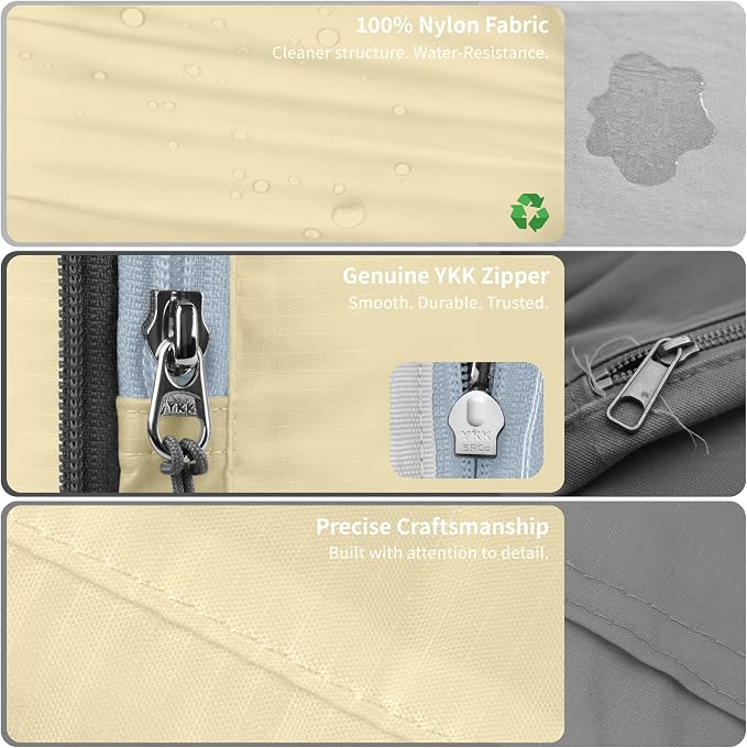 Cipway Compression Packing Cubes for Travel (Vanilla Cream 6 Set) | Ultralight Travel Cube Organizers for Carry-On Luggage, Suitcase & Backpack Travel Essentials - Image 3