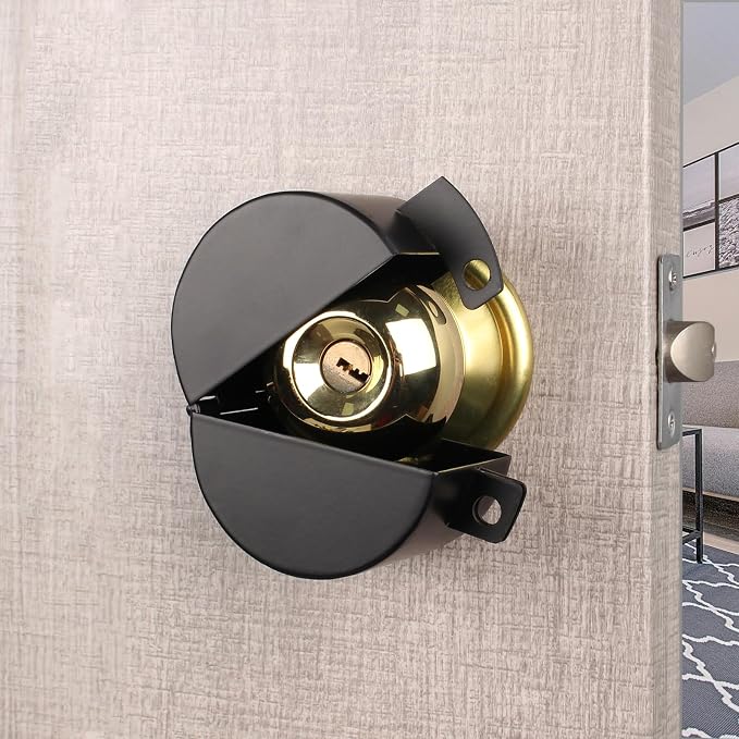 Door Knob Lockout Device Child Safety Doorknob Locking Cover Door Handle Lock,Prevents Access to Keyholes, Turing and Operating Door Knob, Black by MakeLifeSafer