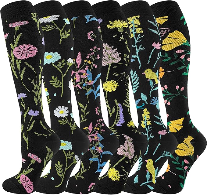 cerpite Compression Socks for Women & Men 6 Pairs Knee High Compression Socks 20-30 mmhg Best for Running,Nurse,Travel by Cerpitesportsstyles