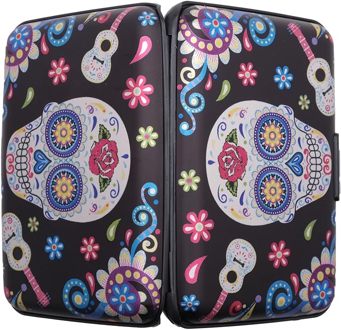 RFID Blocking Credit Card Holder for Men Women - Stylish Travel Wallet - Best protection for Bank Debit, ID, ATM, Cards against Scanning Criminals (Skull) - Image 4