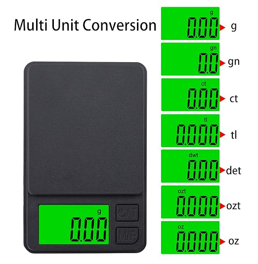 Digital Pocket Scale 1000g x 0.01g Weigh Gram Scale, Mini Scale, Digital Grams Scale, Food Scale, Jewelry Scale, Kitchen Scale with Backlit LCD, 7 Units Tare, Battery Included, Black - Image 5