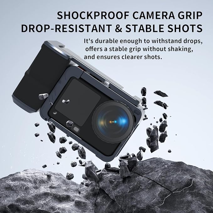 YETAKKR Camera Protection Kit for DJI OSMO Action 6 Aluminum Grip Set - 11-Piece Bundle: Street Photography Handle + Protective Cage + 9H Screen Protector + Wrist Strap Bundle Accessories - Image 4