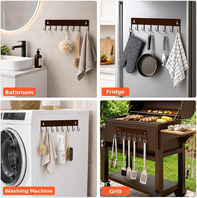 SMRCAD Metal Magnetic Spice Rack 4 Pack with Hook – Heavy-Duty | Iron construction, dust-resistant, fits condiment bottles, includes screws for optional wall mount - Image 7