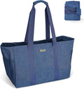 BALEINE Soft 9 Gallon Extra Large Utility Tote, Foldable Reusable Storage Bag (Denim Blue) by BALEINE