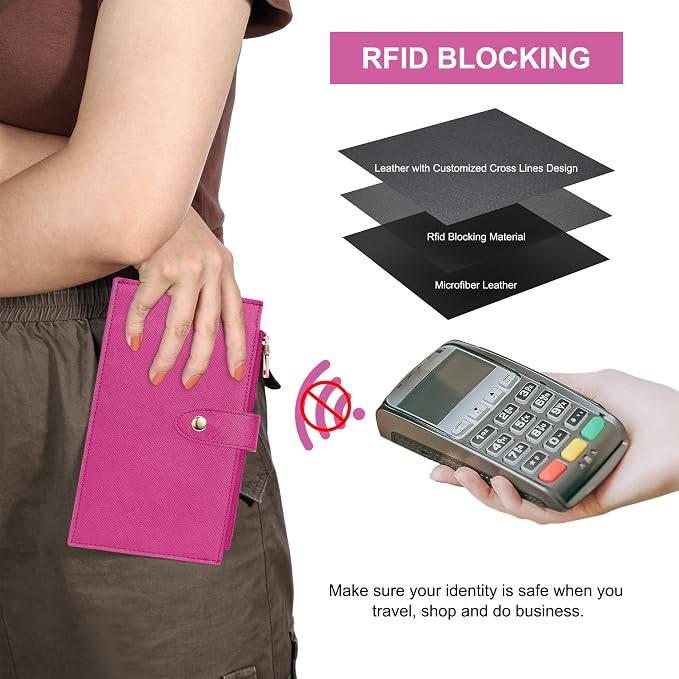 Travelambo RFID Wallet Women Large Size Bifold Multi Card Wallet Case with Zipper Pocke Credit Card Holder for Women - Image 4