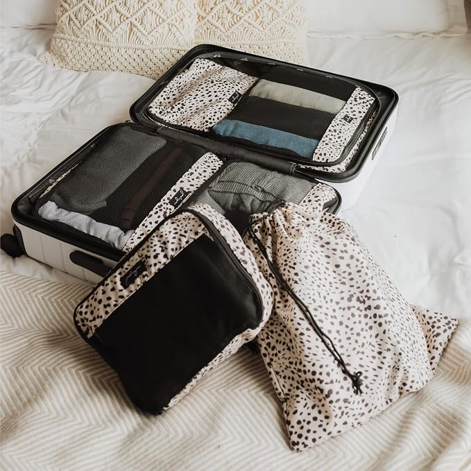 Packing Cubes for Travel, 6-Piece Large Packing Cube Organizer Set for Suitcase, Duffel Bag, Luggage, Multiple Sizes Travel Essentials (Cheetah Spot) - Image 6