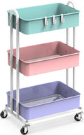 Simple Houseware 3-Tier Heavy Duty Metal Utility Rolling Cart, Multicolor by SimpleHouseware