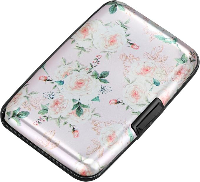 RFID Aluminum Wallet Credit Card Protector Case Holder for Men Women | Mini RFID Aluminum Wallet Credit Cards Holder Business Card Case Metal ID Case for Men Women(Pink Rose) - Image 7