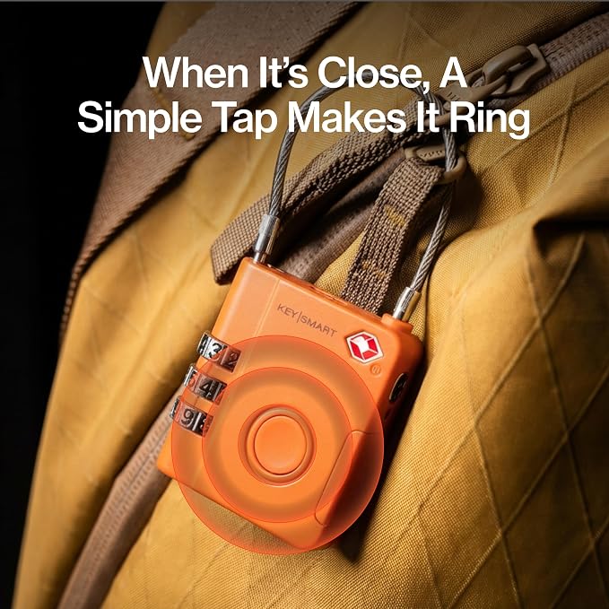 KeySmart SmartLock Tracking Luggage Locks, TSA Locks for Luggage, Combination Lock Compatible with Apple Find My App, Best Travel Essentials, Replaceable Non-Rechargeable Battery (Orange 3 Pack) - Image 5