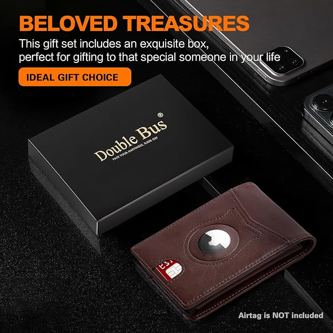 Wallet for Men Slim RFID Blocking Bifold Carbon Fiber,Minimalist Small Compact Front Pocket Credit Card Holder,Thin Mens Leather Wallets Smart Security With 2 ID windows 1 Cash (Oil Wax Brown) - Image 3