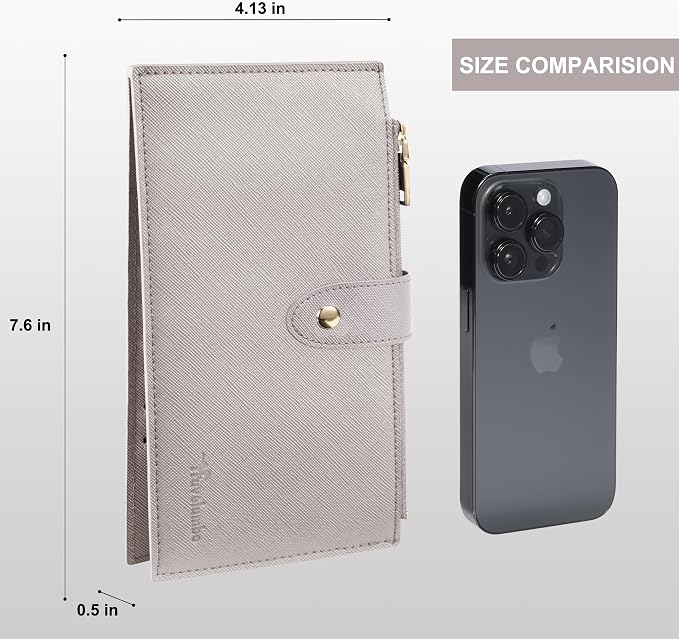 Travelambo RFID Wallet Women Large Size Bifold Multi Card Wallet Case with Zipper Pocke Credit Card Holder for Women - Image 2