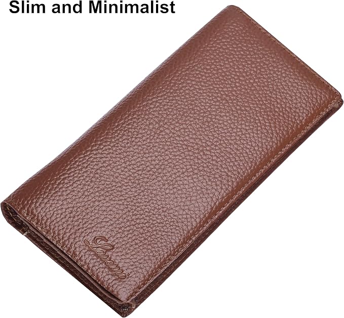 Ultra Slim Thin Leather Women Wallet RFID Blocking Credit Card Holder Bifold Long Ladies Billfold - Image 2