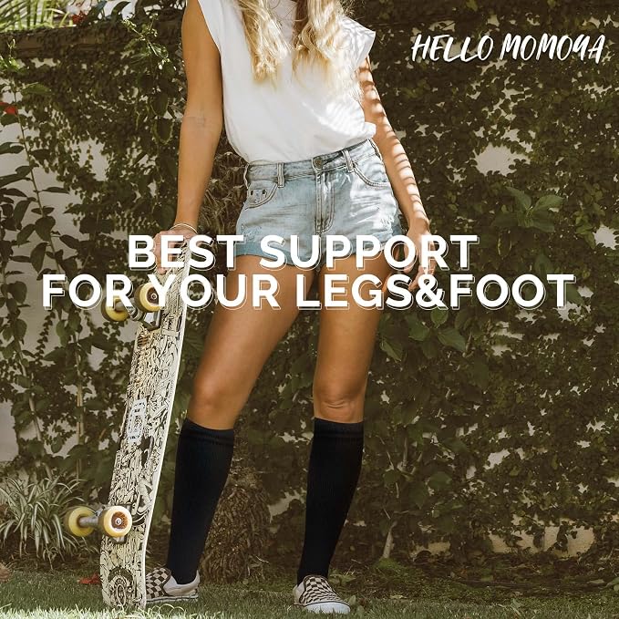 hello momoya Compression Socks for Women Men Circulation Knee High 8 Pairs for Nurses, Running, Travel, Athletic - Image 2
