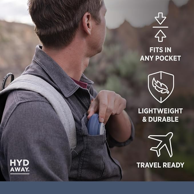 HYDAWAY 25oz Collapsible Water Bottle, Packable Leakproof for Travel | Large capacity design. Folds flat for carry-ons, day bags, hiking packs. Leakproof, BPA-free. - Image 4