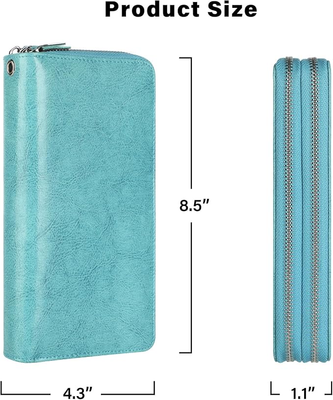Small Compact Women Wallet RFID Blocking Genuine Leather Bifold Purse with ID Windows - Image 6