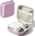 Portable Charger Case, Tech Pouch Travel Organizer, M, Light Purple | Hard Shell Electronic Storage for MacBook Power Adapter, Charging Cords, USB Drives, Power Bank Laptop Accessories by Linpr