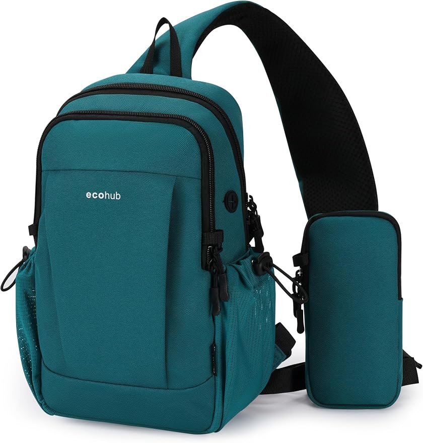 ECOHUB Anti-Theft Crossbody Bag Men Women RFID Blocking Lightweight Sling Backpack Water Resistant for Travel Hiking Outdoor by ECOHUB