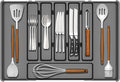 Silverware Drawer Organizer, Expandable Utensil Tray for Kitchen Drawers, BPA Free Flatware and Cutlery Holder, Adjustable Plastic Storage for Utensil like Spoons, Forks, Knives.Black by Baosia