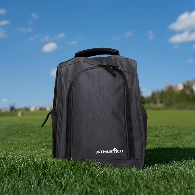 Athletico Golf Shoe Bag - Zippered Shoe Carrier Bags With Ventilation & Outside Pocket for Socks, Tees, etc. (Gray) - Image 9