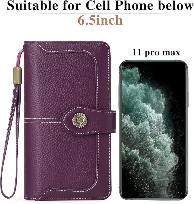 Wallets for Women Trifold Wristlet Wallets Large Capacity RFID Blocking Ladies Purse Credit Card Holder - Image 5