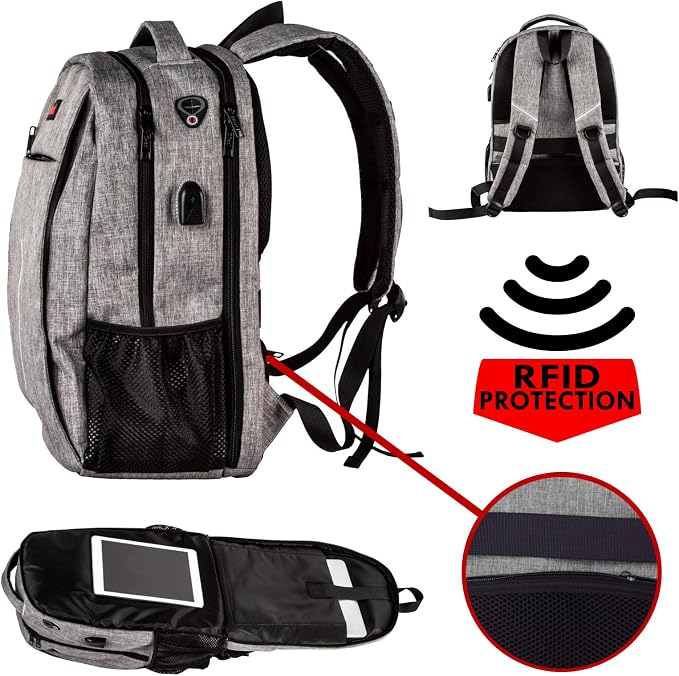 Travel Laptop Backpack, Business Anti Theft Slim RFID Blocking pocket Durable 15.6 Inch Laptops Backpack, USB Charging Port, Water Resistant College Laptop Bag - Image 2