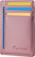 Travelambo Front Pocket Minimalist Leather Slim Wallet RFID Blocking Medium Size by Travelambo
