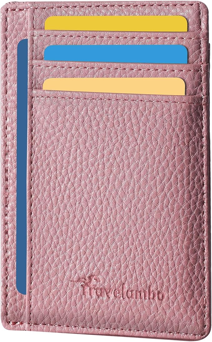 Travelambo Slim Wallet Front Pocket Minimalist Leather RFID Blocking Medium Size by Travelambo