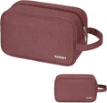 Narwey Travel Toiletry Bag for Women Traveling Dopp Kit Travel Bag for Toiletries Cosmetic Bag Makeup Bag Medicine Bag for Traveling (Jujube Red) by Narwey